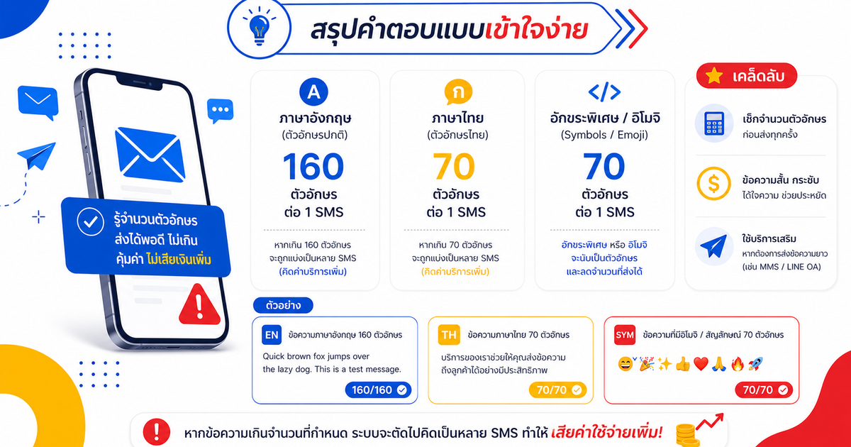 SMS มีกี่ตัวอักษร? สรุปคำตอบแบบเข้าใจง่าย
